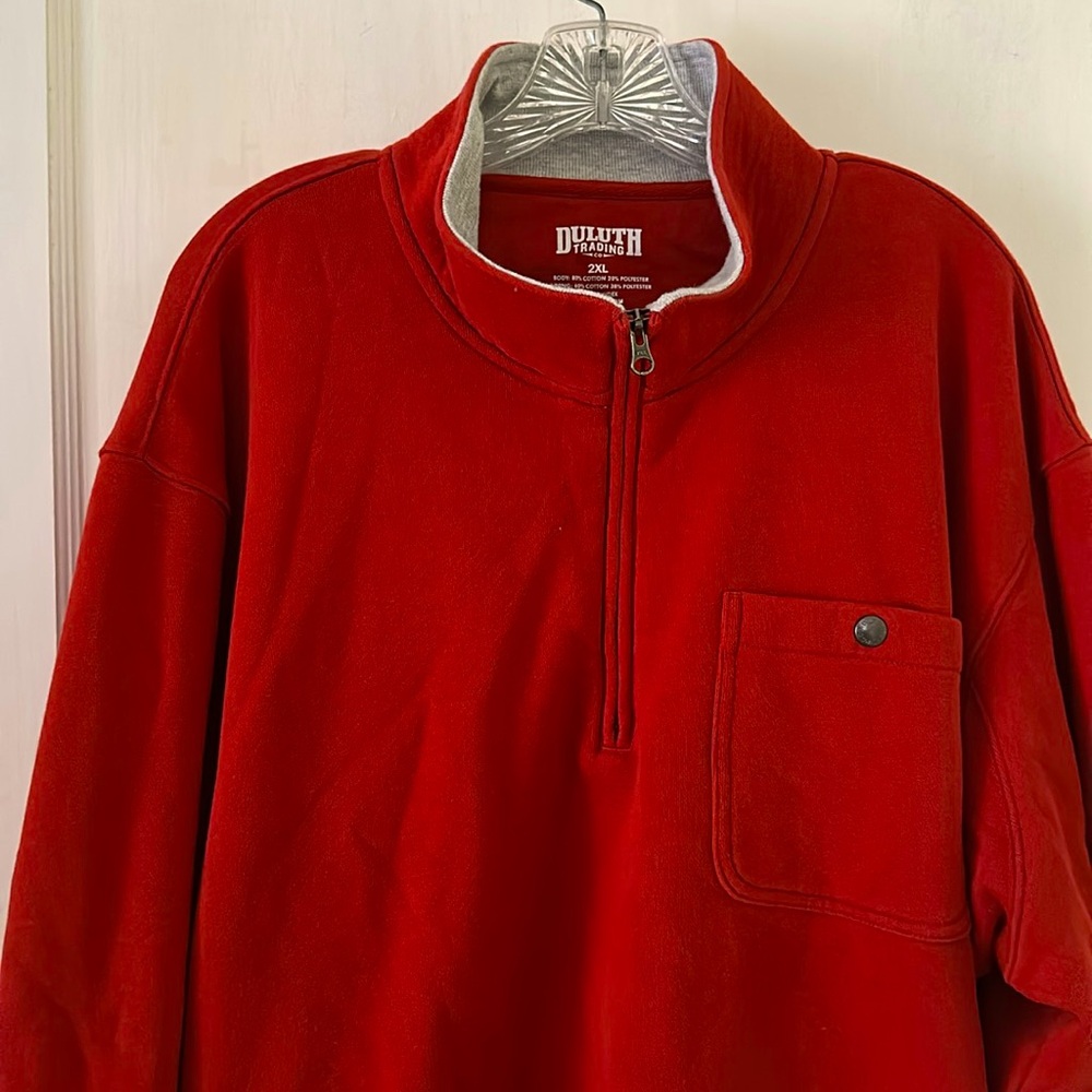 Duluth Souped-Up Waffle 1/4 Zip Mock in Red, Size 2XL
